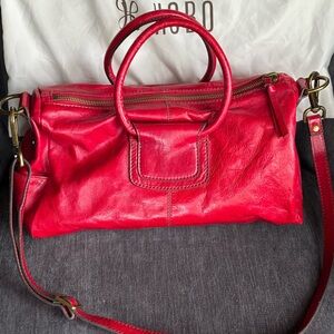 Vintage HOBO Sheila Medium Satchel Cherry Red